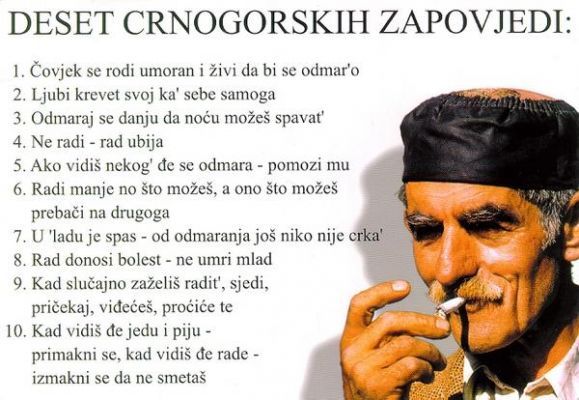 deset crnogorskih zapovjedi