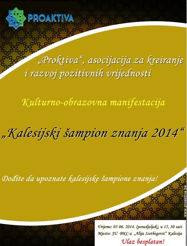 kalesijski sampion znanja plakat