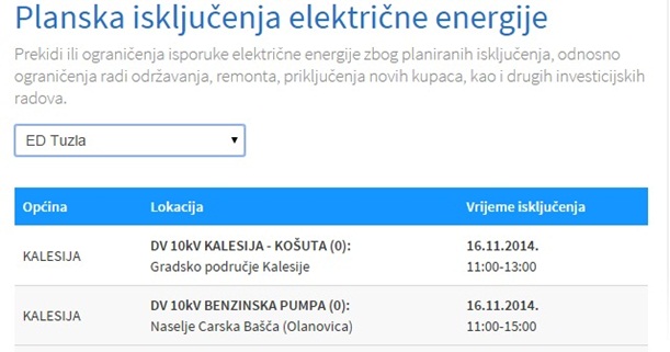 iskljucenje struje kal
