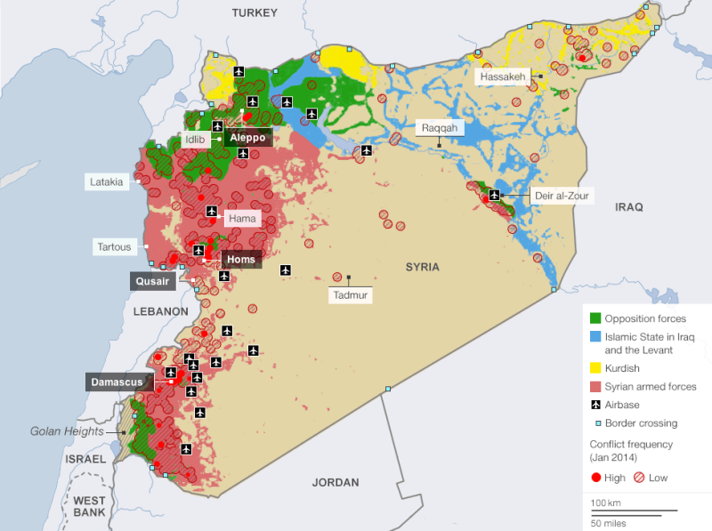 Mapa područja koje je ISIS kontrolirao početkom prošle godine