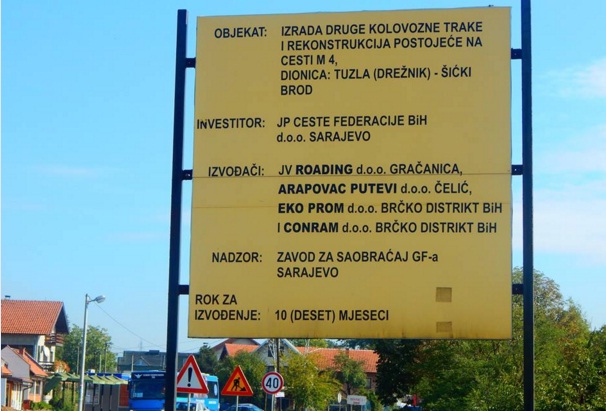 radovi rekonstrukcija ulaza u tuzlu tabla