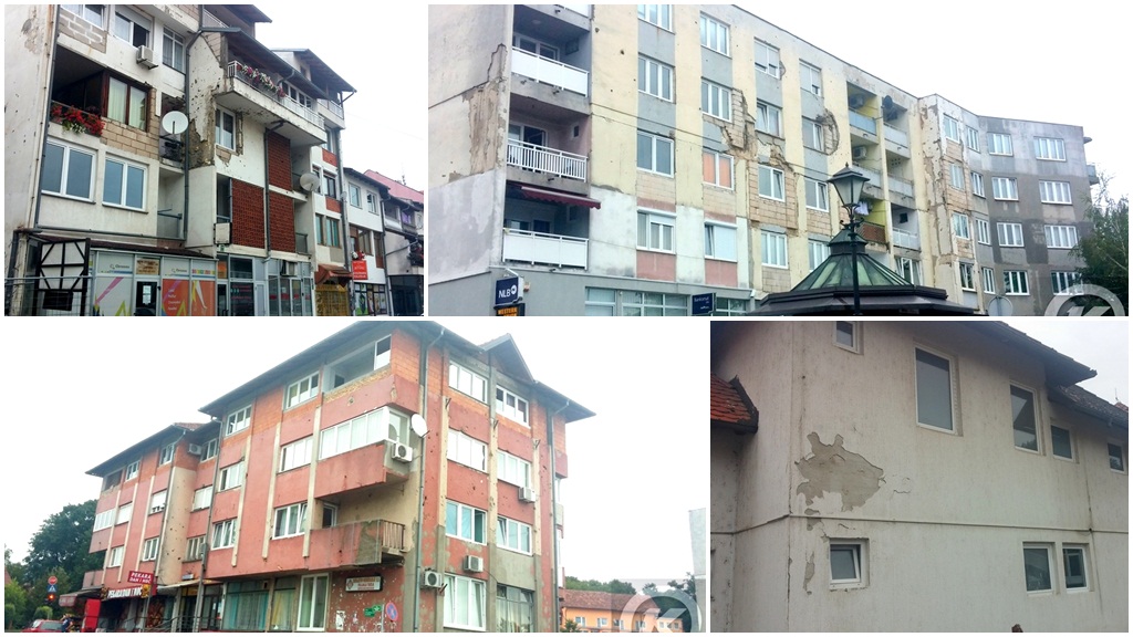 Izgled fasada na zgradama u centru Kalesije