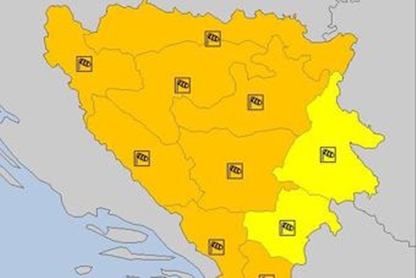 narandzasto i zuto upozorenje METEOALARM