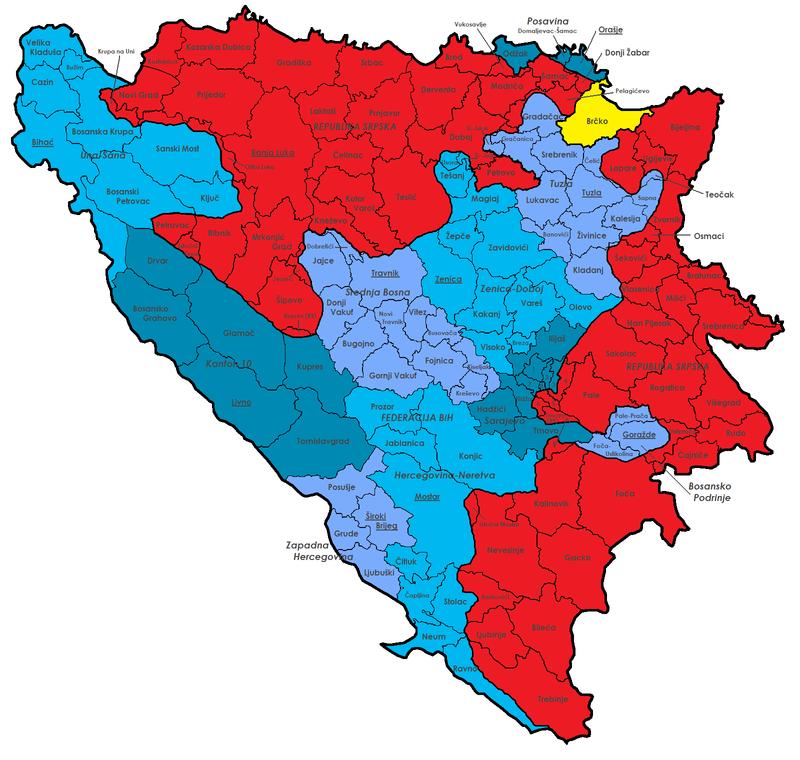 opcine ENTITETI BOSNA I HERCEGOVINA
