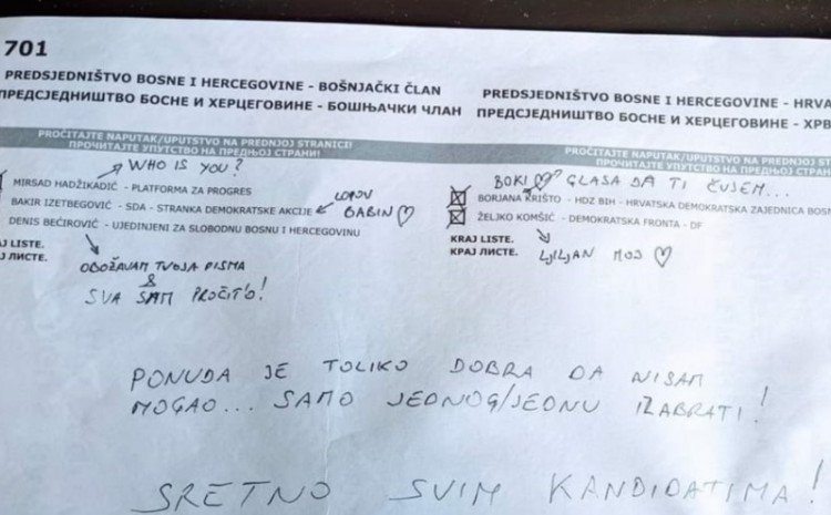 GLASACKI LISTIC predsjednistvo IZBORI 2022
