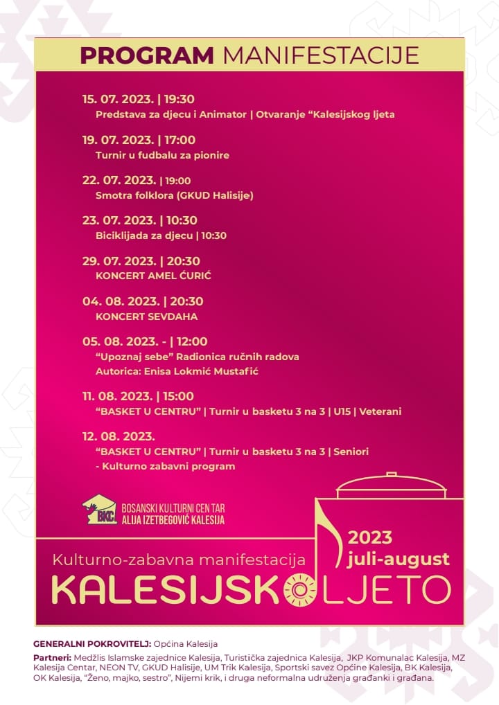 KALESIJSKO LJETO 2023 PROGRAM