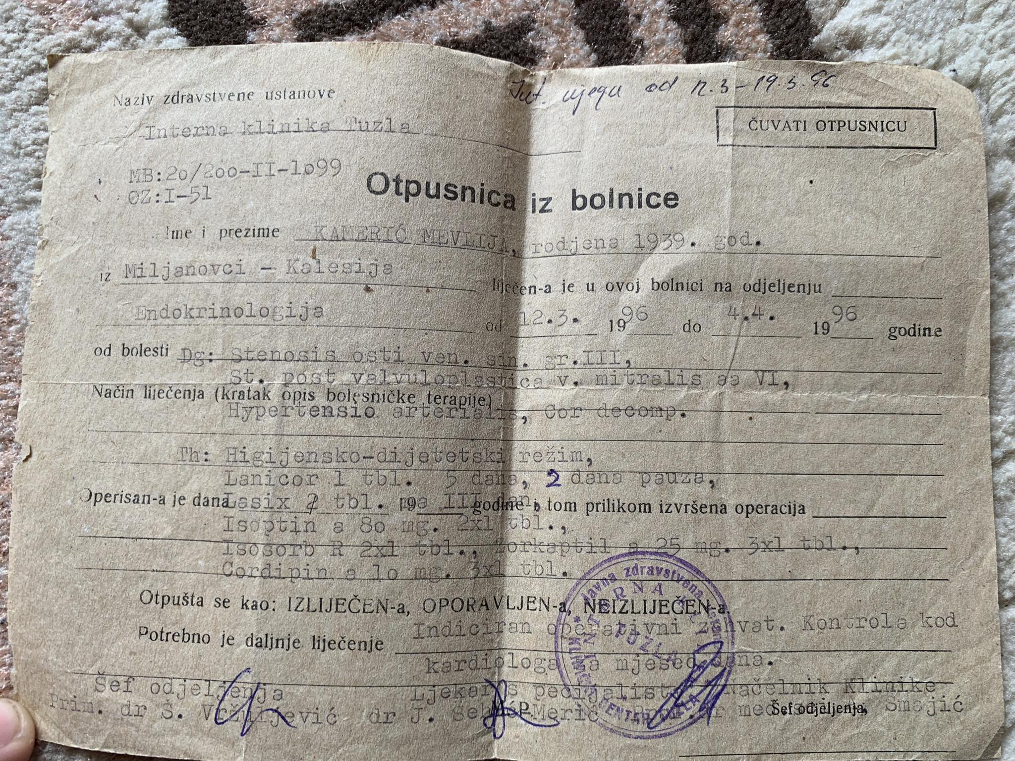 aljo kameric otpusnice bolnica 4