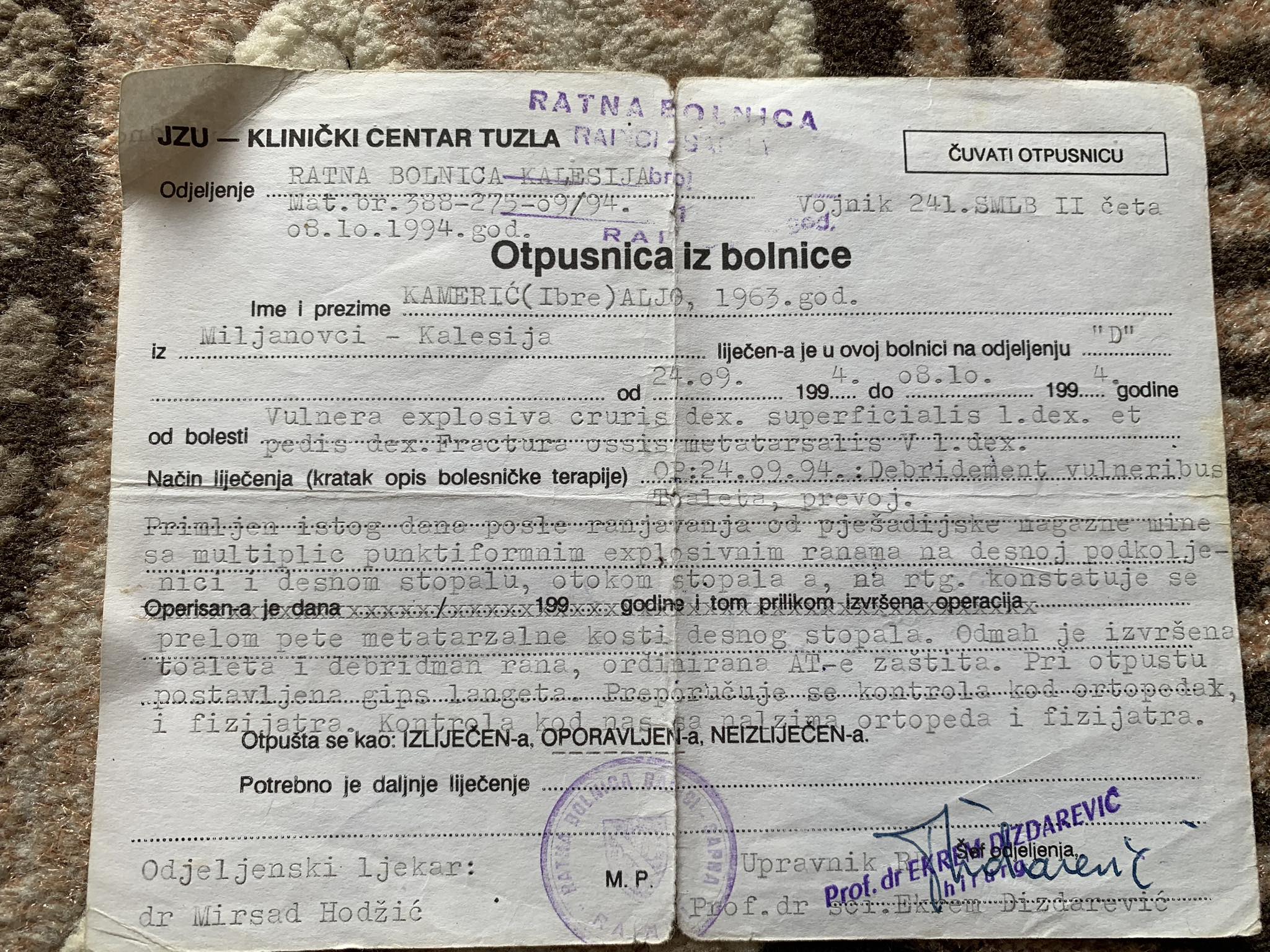 aljo kameric otpusnice bolnica 7