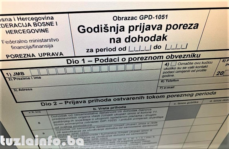 porezna uprava PU BIH godisnja prijava